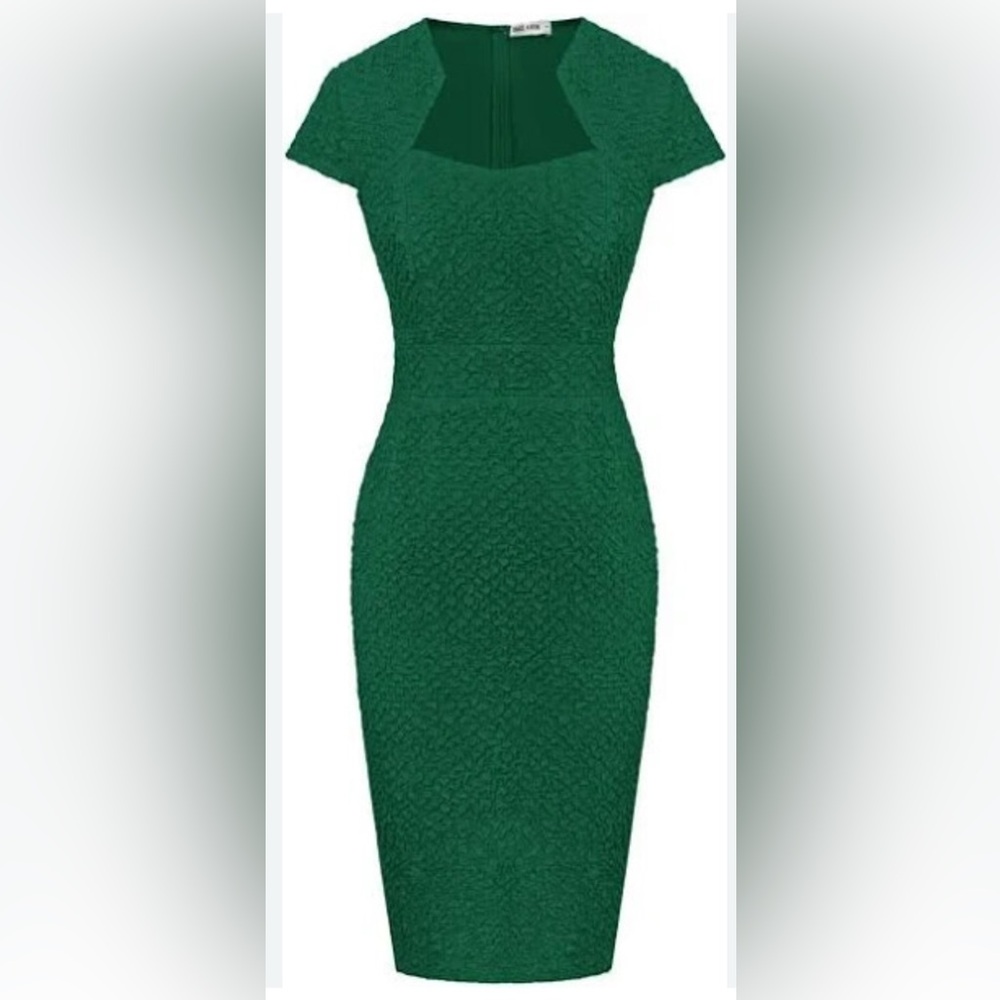 Grace Karin Elegant Green Textured Dress